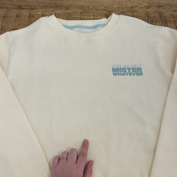 John Mulaney Mister Whatever Sweatshirt Cream Medium Oversized Pullover Fleece - Picture 6 of 11